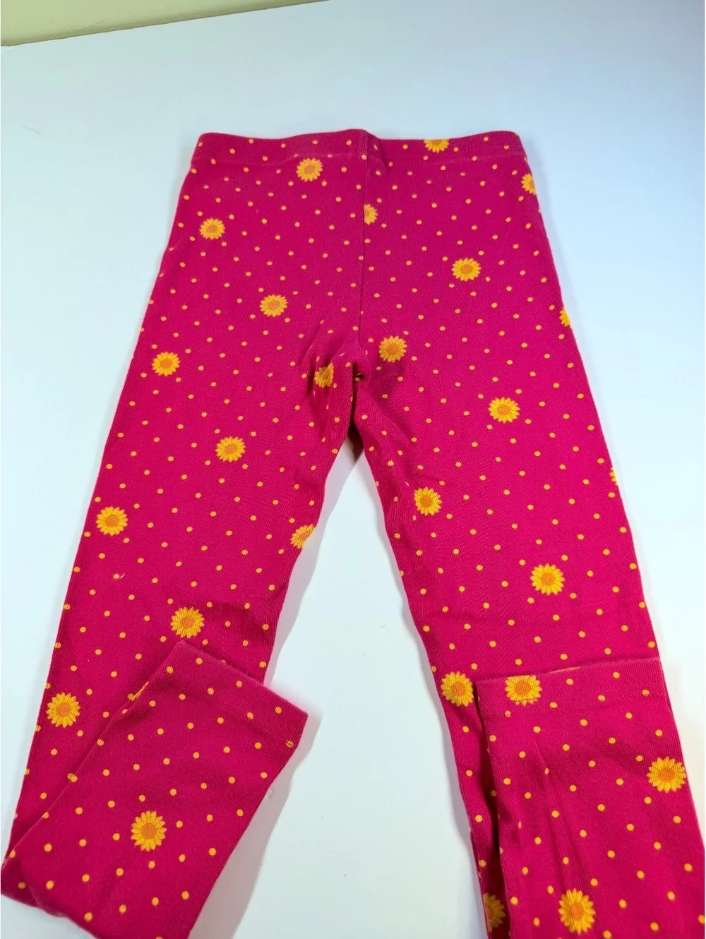Gymboree Girls Size 7 Pink Sunflower Smiles Polka Dot Leggings